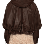 Sea Thompson Leather Cape Jacket - Vermillion