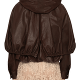 Sea Thompson Leather Cape Jacket - Vermillion