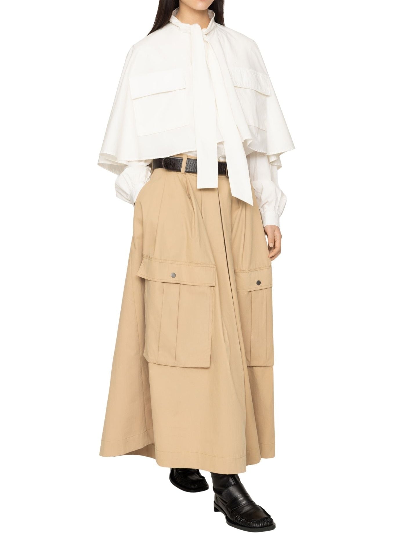 Sea Tristan Solid Longsleeve Cape Top - Vermillion