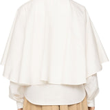 Sea Tristan Solid Longsleeve Cape Top - Vermillion