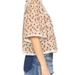 Sea Viera Print Shortsleeve Blouse - Vermillion