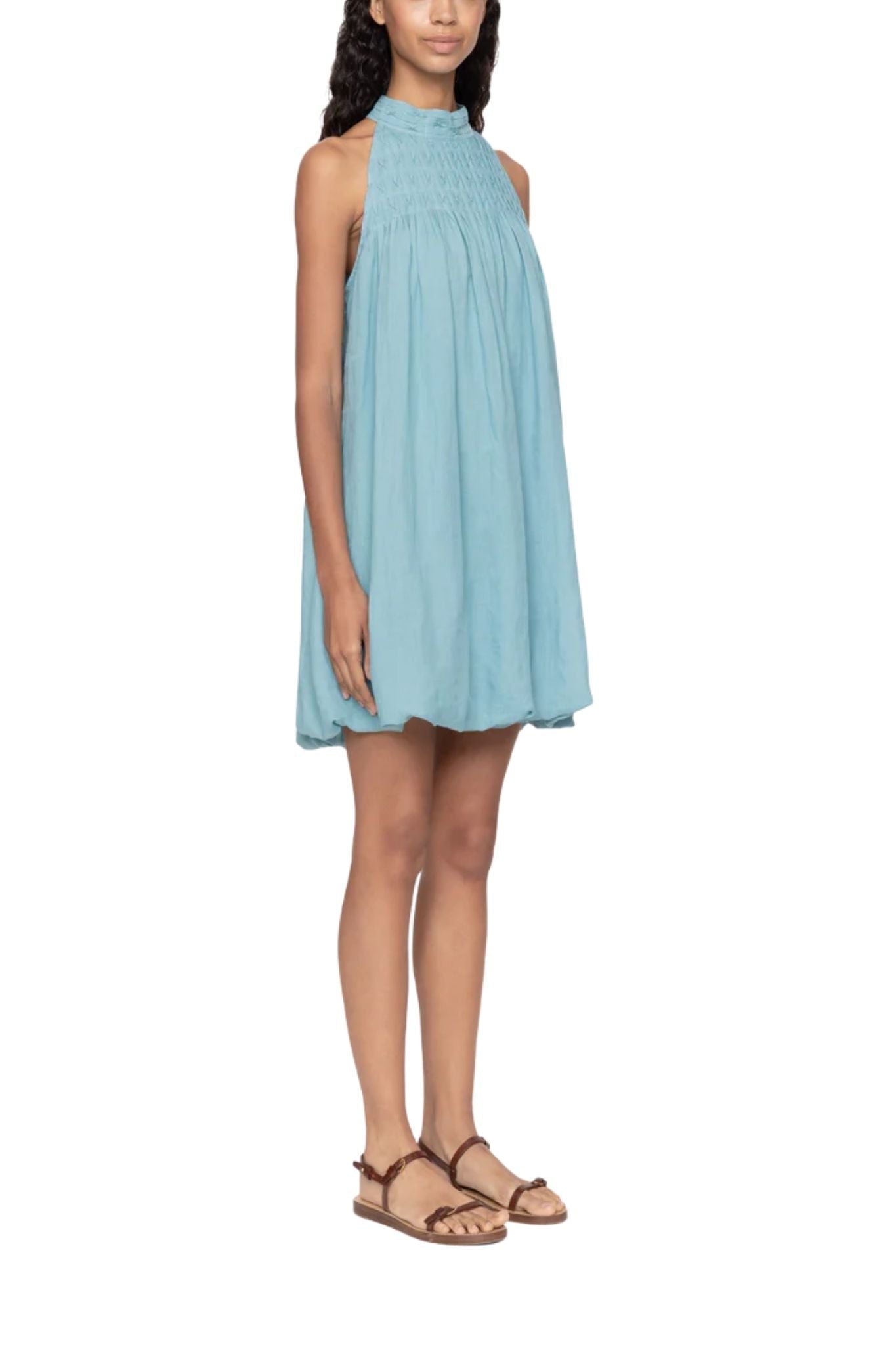 Sea Violet Halter Mini Dress - Vermillion