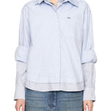 Sea Zayna Double Layer Button Down - Vermillion