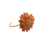 Silvia Furmanovich Carved Wood Flower Bracelet with Diamond and Imperial Topaz - Vermillion