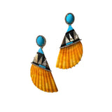 Silvia Furmanovich Diamond and Turquoise Shell Earrings - Vermillion