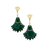 Silvia Furmanovich Malachite Lotus Flower Earrings - Vermillion