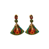 Silvia Furmanovich Marquetry Fan Earrings - Vermillion