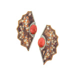 Silvia Furmanovich Obi Handpainted Orange and White Star Earrings - Vermillion