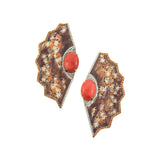 Silvia Furmanovich Obi Handpainted Orange and White Star Earrings - Vermillion