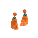 Silvia Furmanovich Triangular Orange Shell Earrings - Vermillion