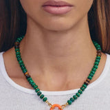Spicy Dan Bean Necklace - Vermillion