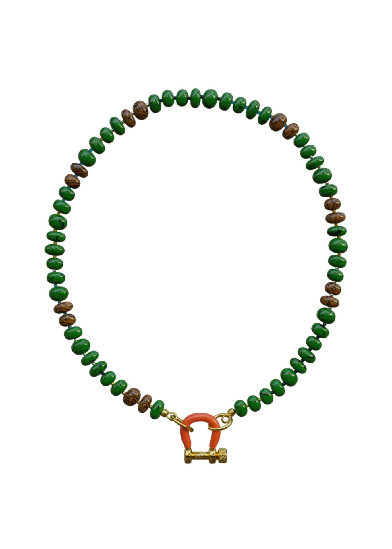 Spicy Dan Bean Necklace - Vermillion