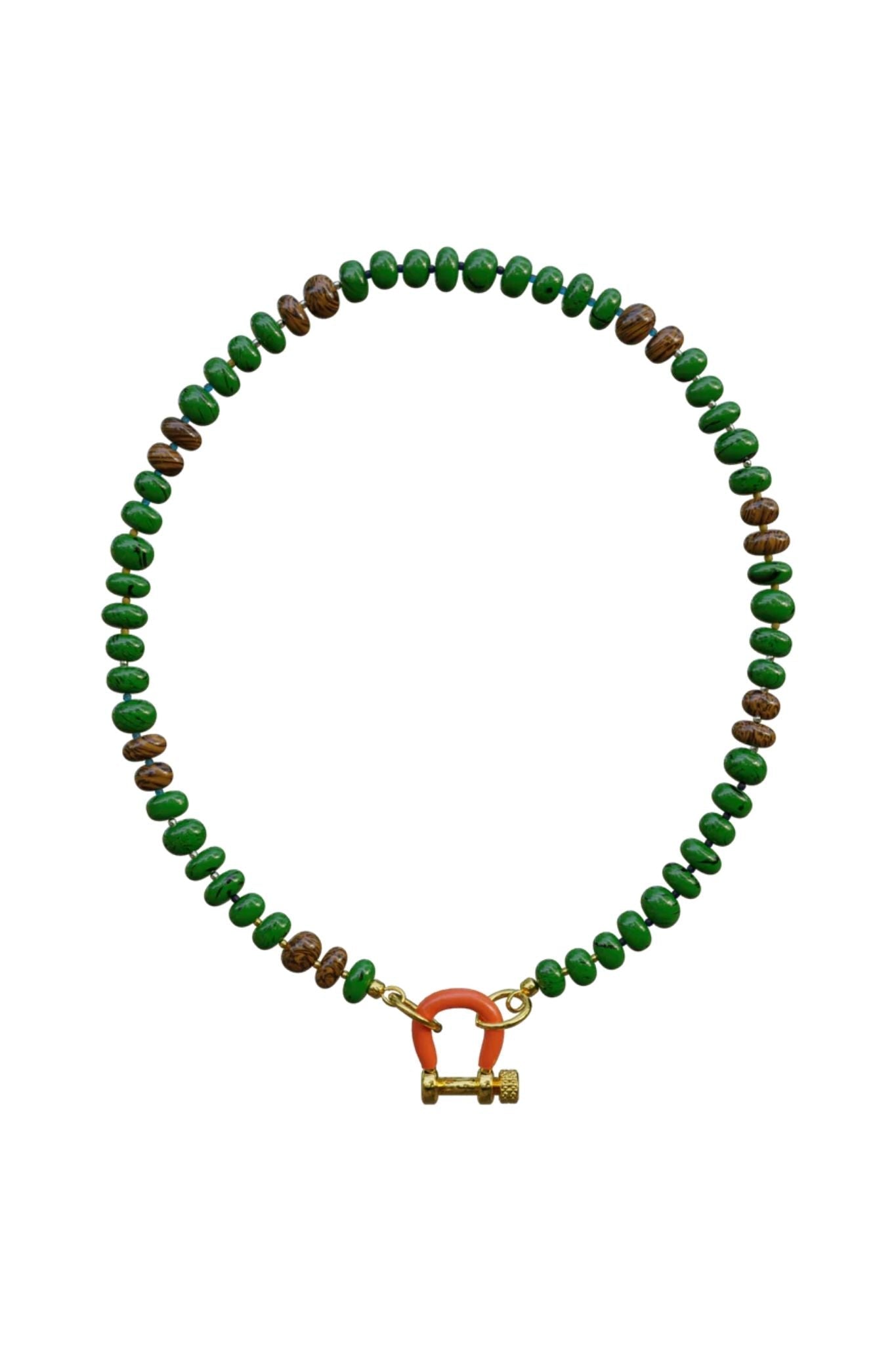 Spicy Dan Bean Necklace - Vermillion