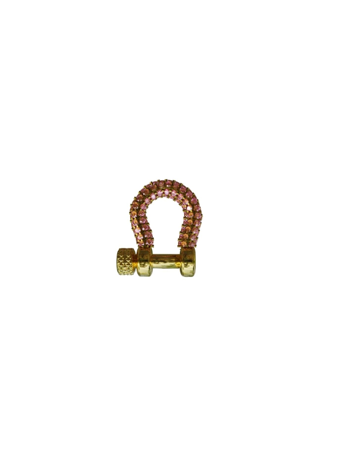 Spicy Dan Mini Pink CZ Carabiner - Vermillion