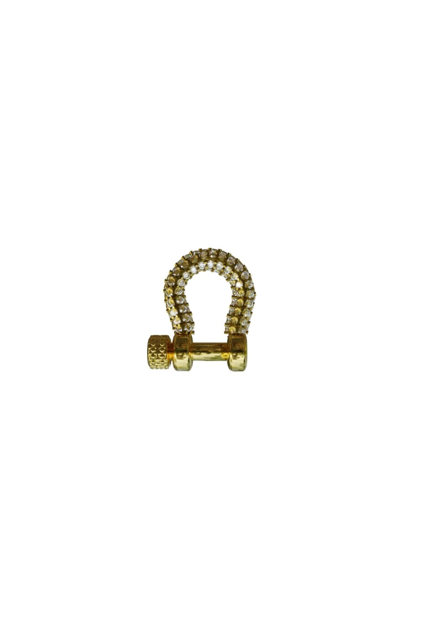 Spicy Dan Mini White CZ Carabiner - Vermillion