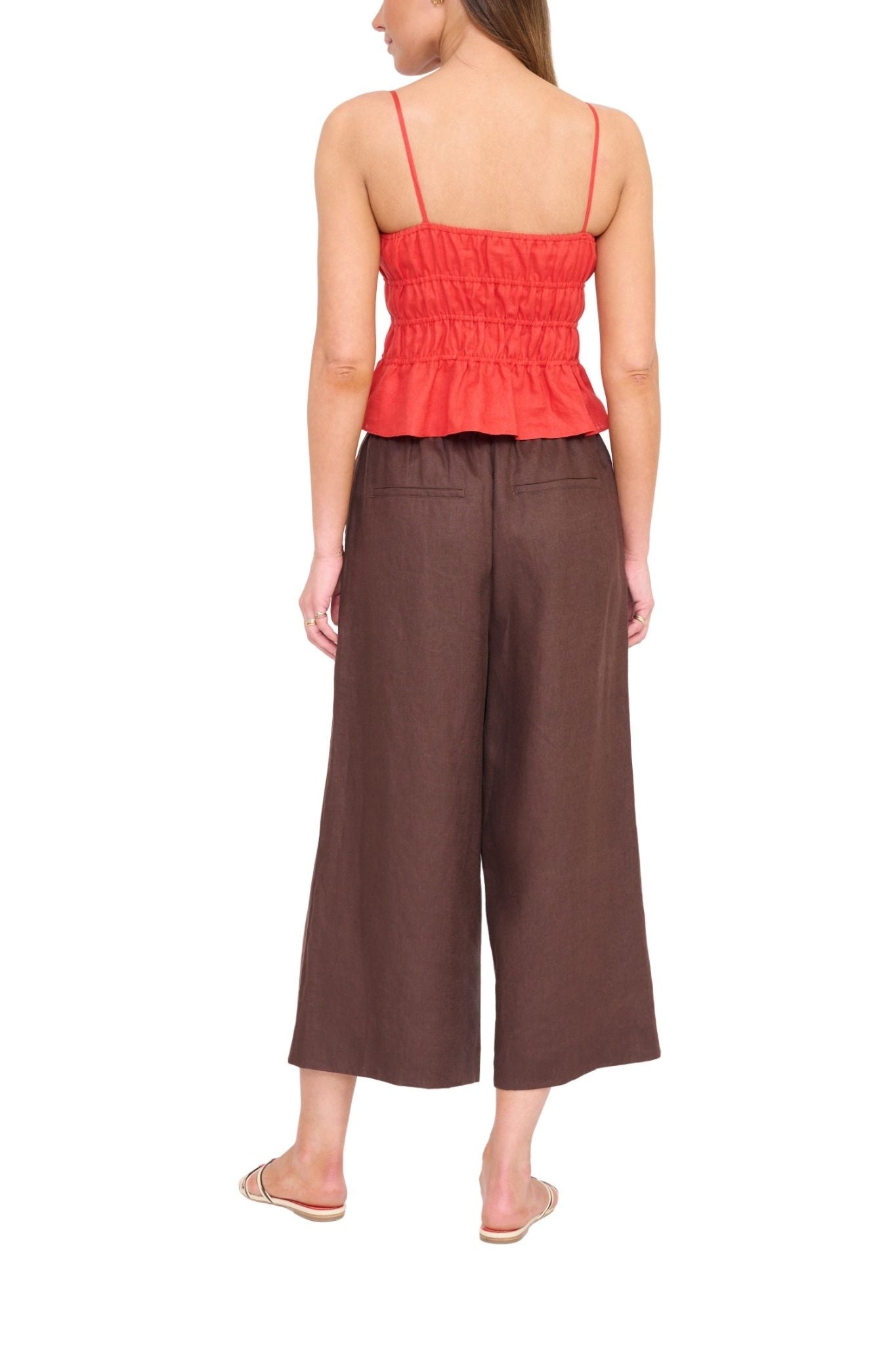 Staud Ayla Linen Tank - Vermillion
