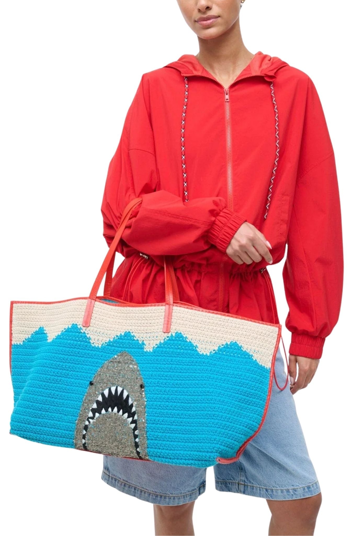 Staud Christos Large Tote - Vermillion