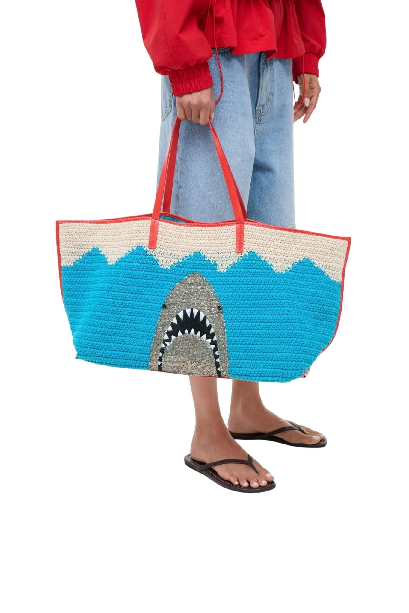 Staud Christos Large Tote - Vermillion