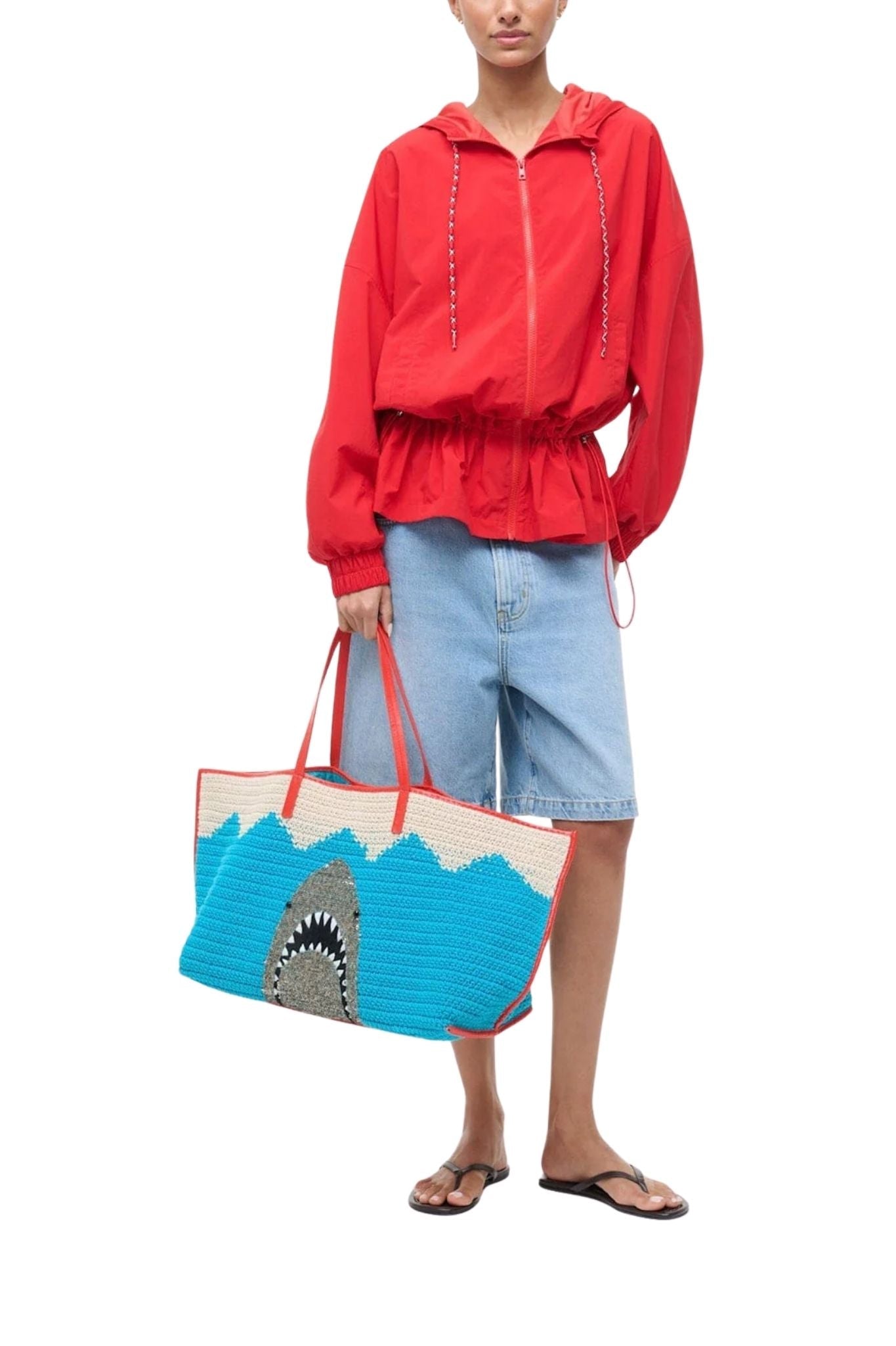 Staud Christos Large Tote - Vermillion