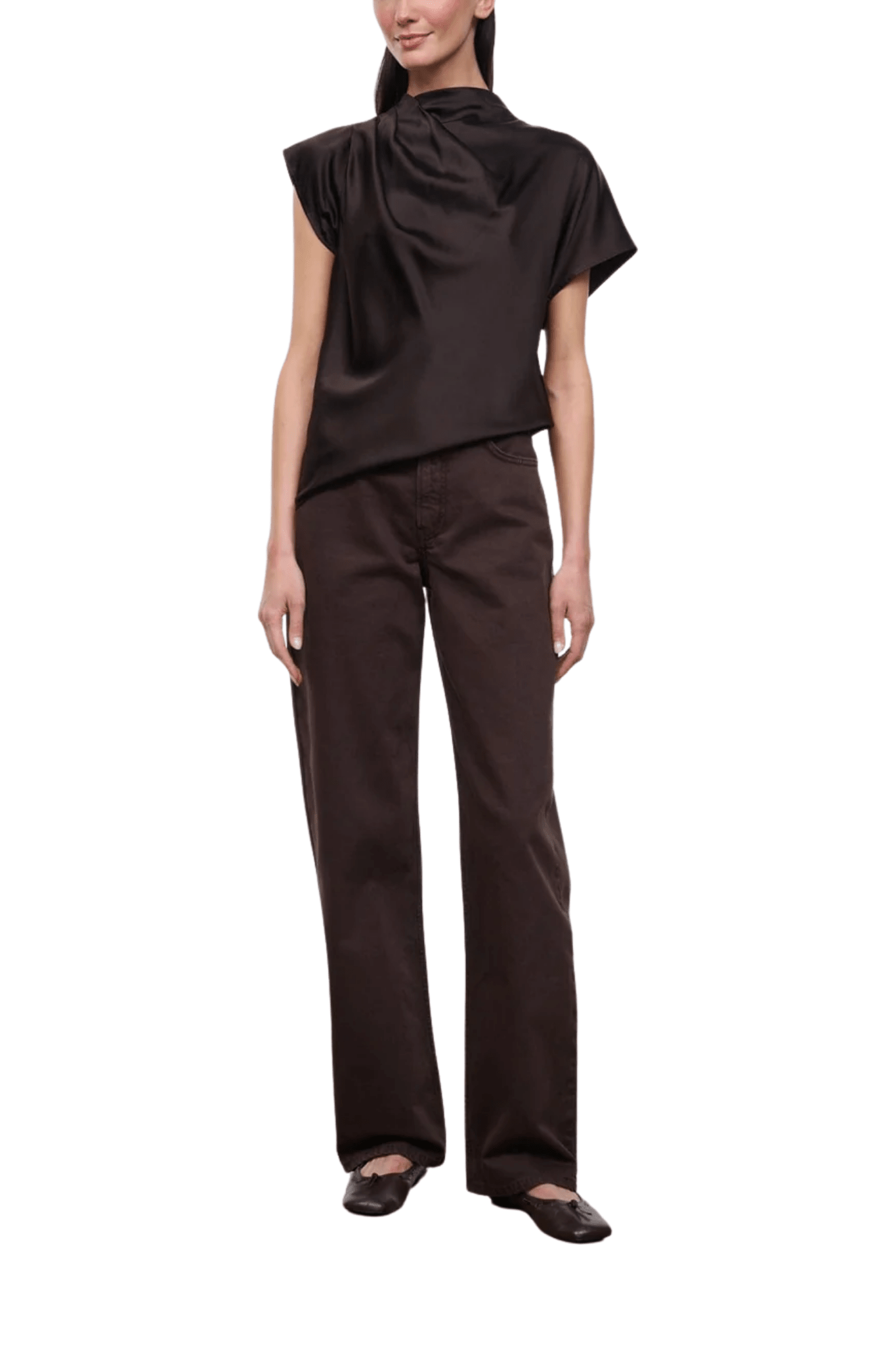 Staud Davina Silk Top - Vermillion