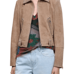 Staud Hugo Suede Jacket - Vermillion