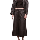 Staud Hunter Leather Culotte - Vermillion