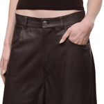 Staud Hunter Leather Culotte - Vermillion