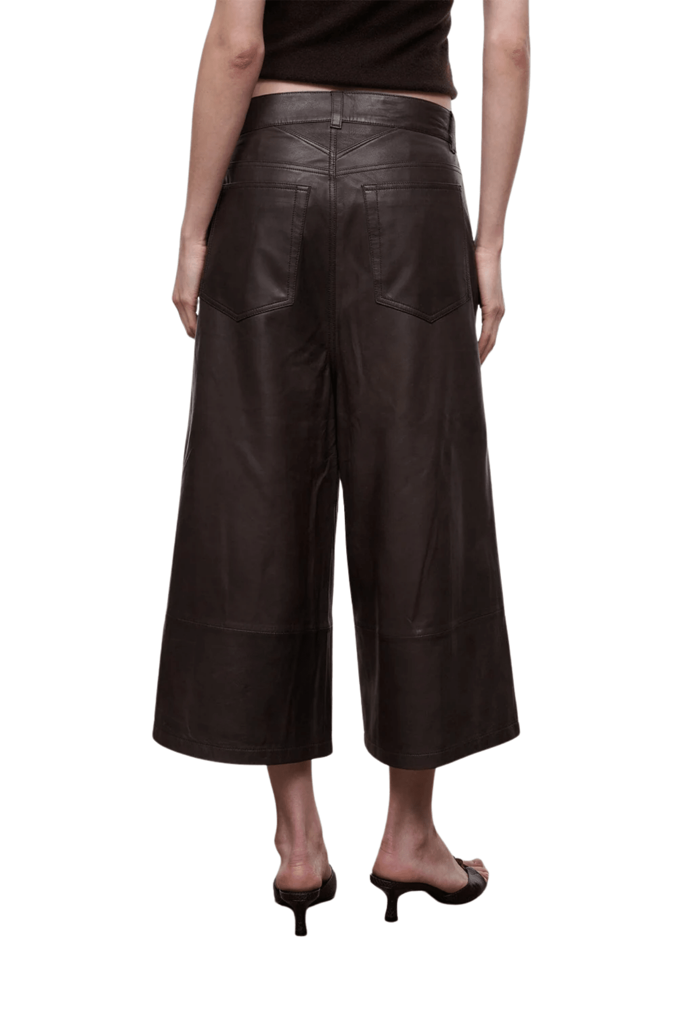 Staud Hunter Leather Culotte - Vermillion
