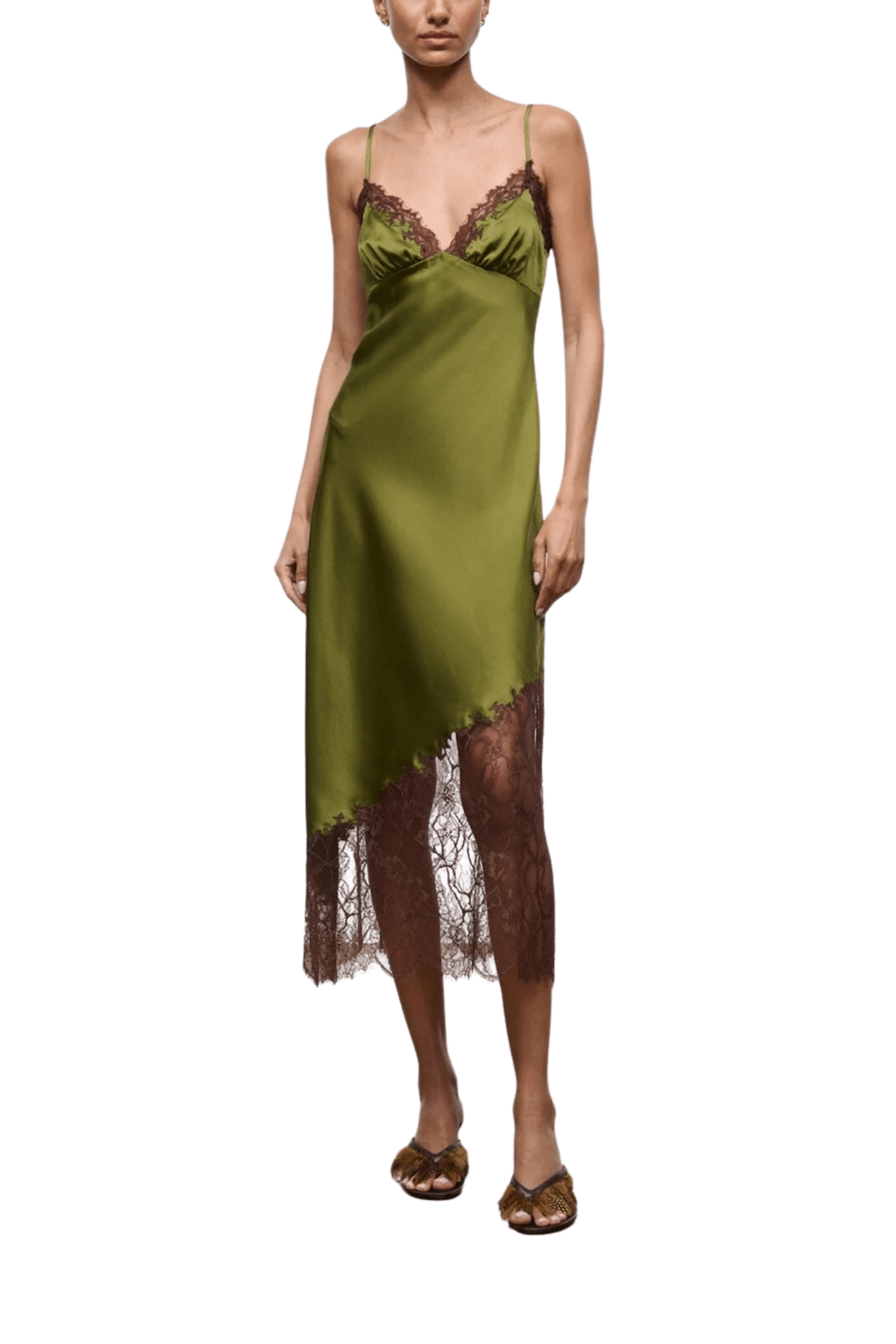 Staud Lara Silk Dress - Vermillion