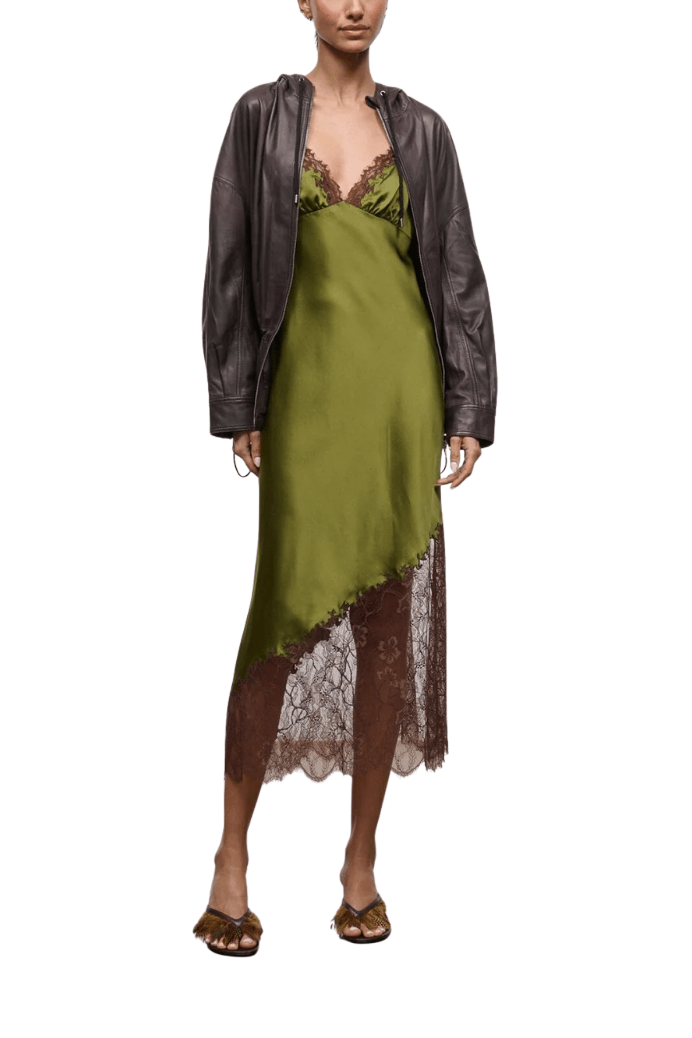 Staud Lara Silk Dress - Vermillion