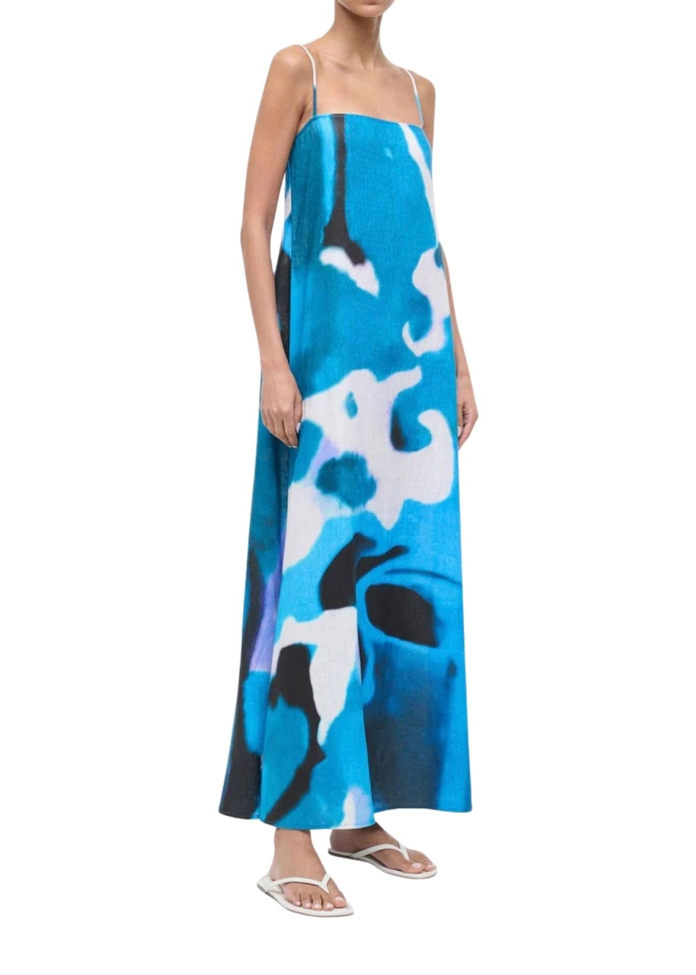 Staud Laura Linen Dress - Vermillion