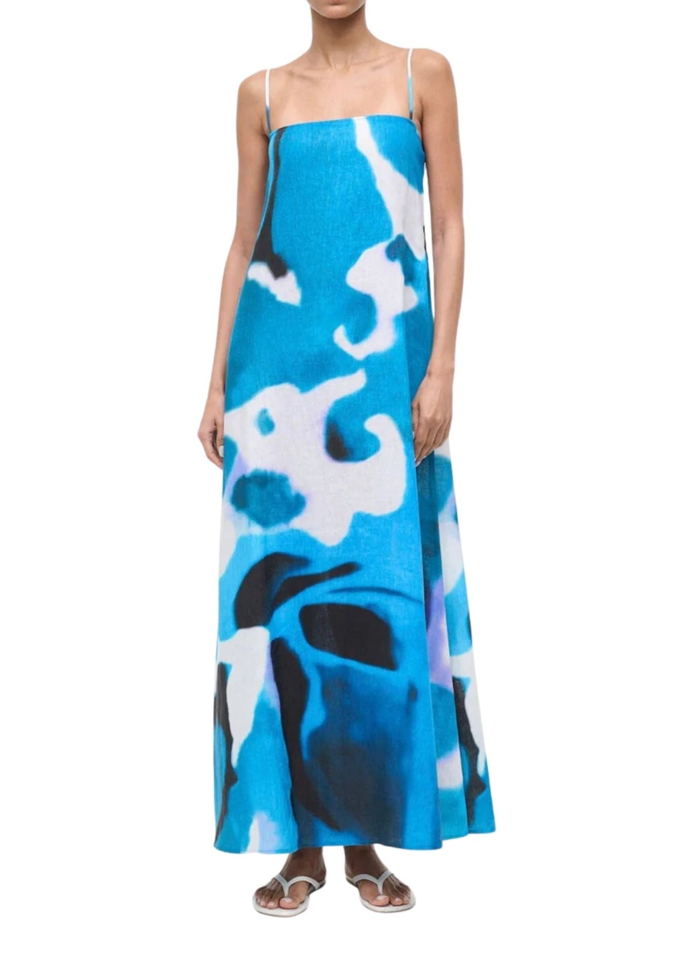 Staud Laura Linen Dress - Vermillion