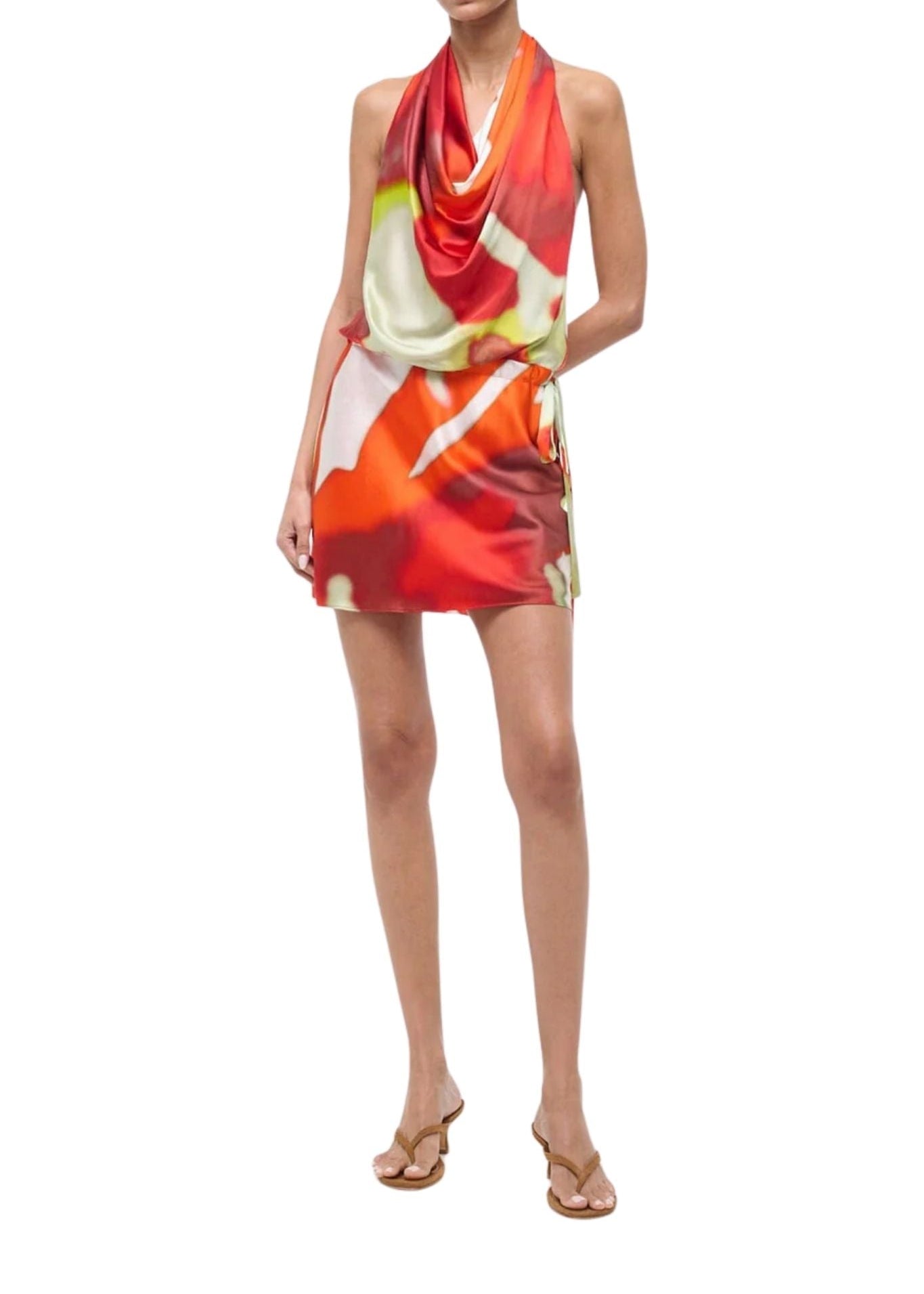 Staud Liora Silk Dress - Vermillion