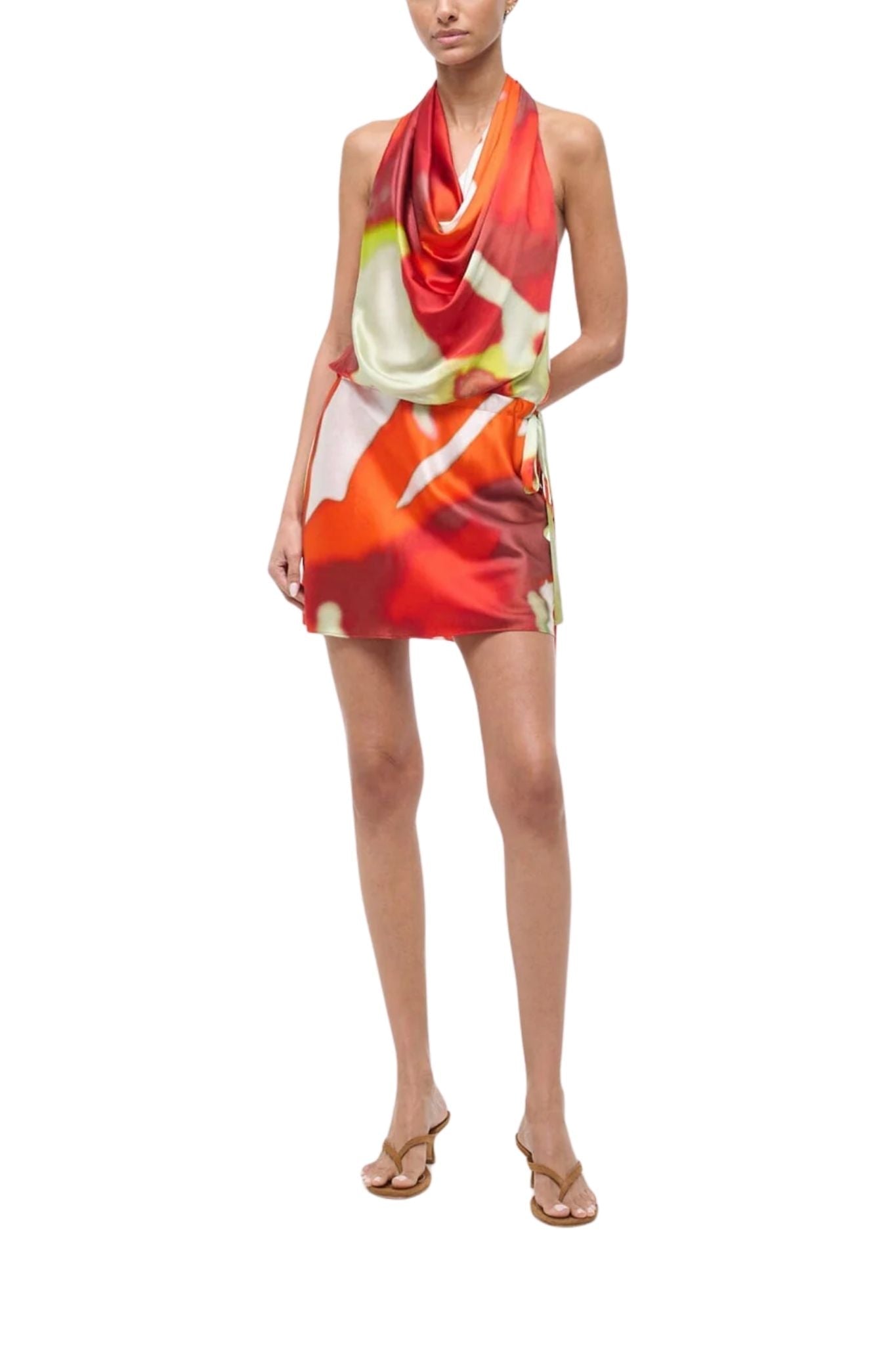 Staud Liora Silk Dress - Vermillion