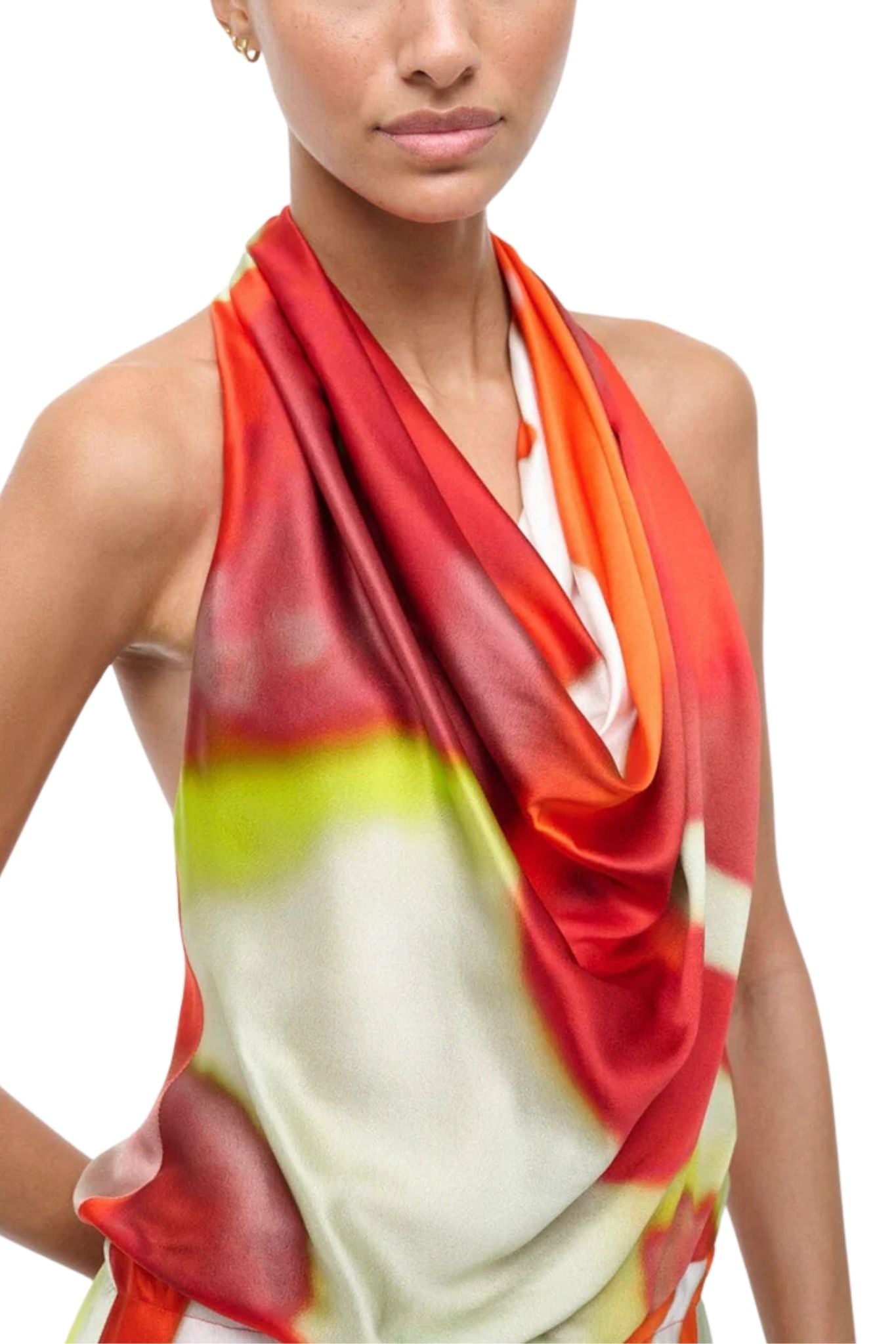 Staud Liora Silk Dress - Vermillion