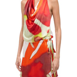 Staud Liora Silk Dress - Vermillion