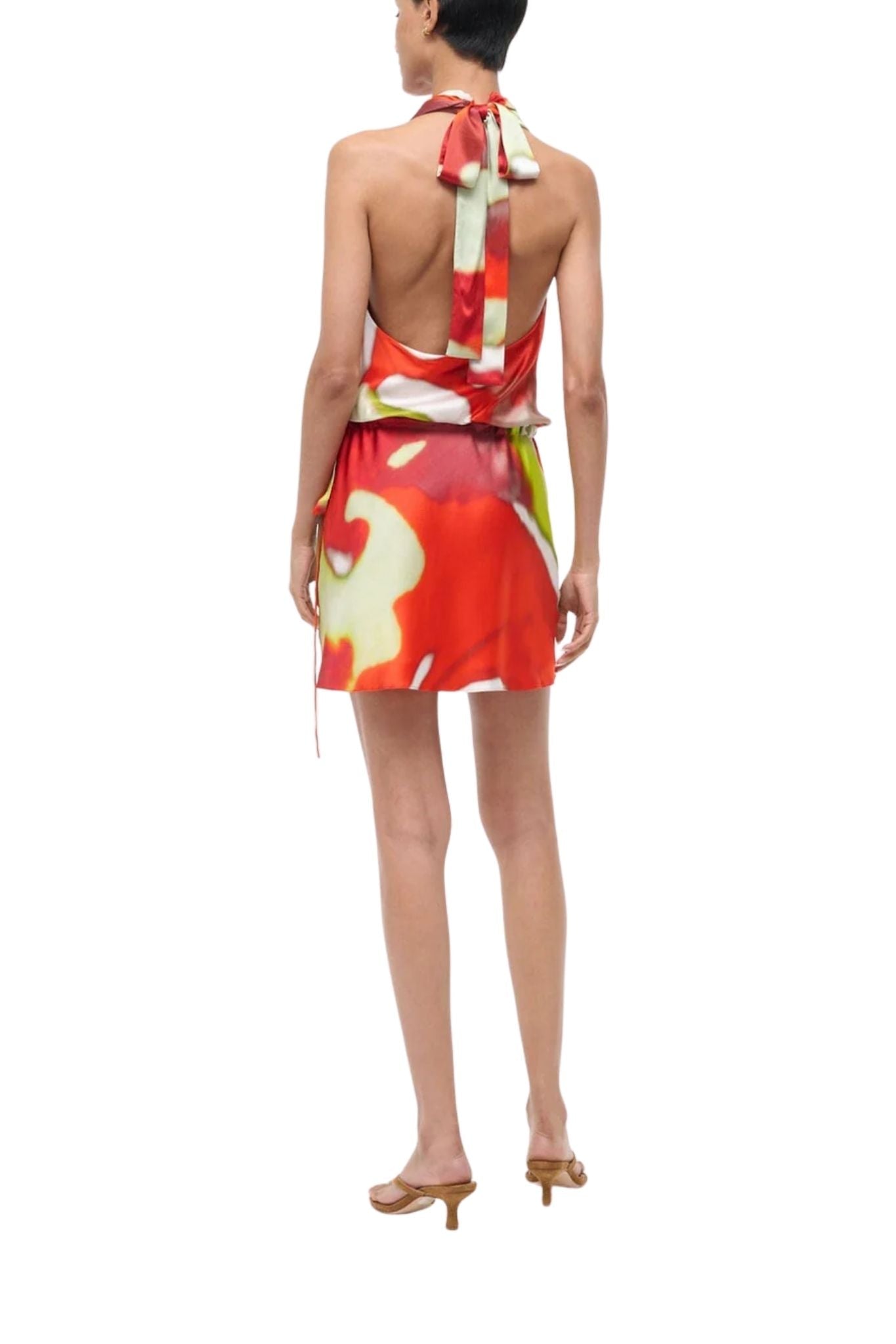 Staud Liora Silk Dress - Vermillion