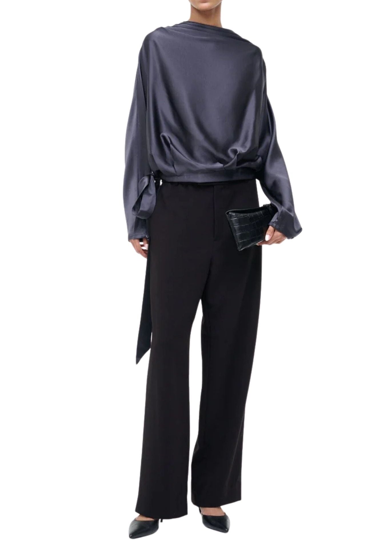 Staud Phoebe Silk Top - Vermillion