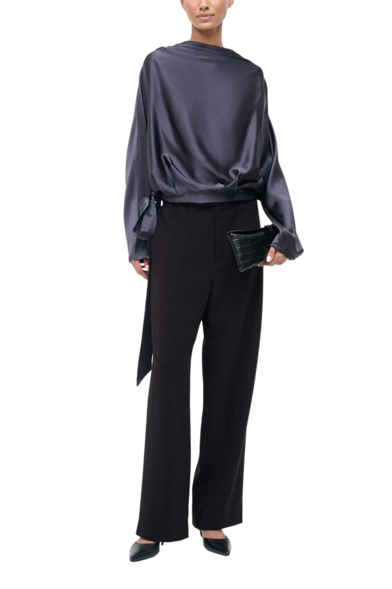 Staud Phoebe Silk Top - Vermillion