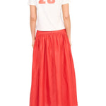 Staud Procida Linen Skirt - Vermillion