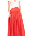 Staud Procida Linen Skirt - Vermillion