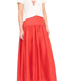Staud Procida Linen Skirt - Vermillion