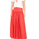 Staud Procida Linen Skirt - Vermillion