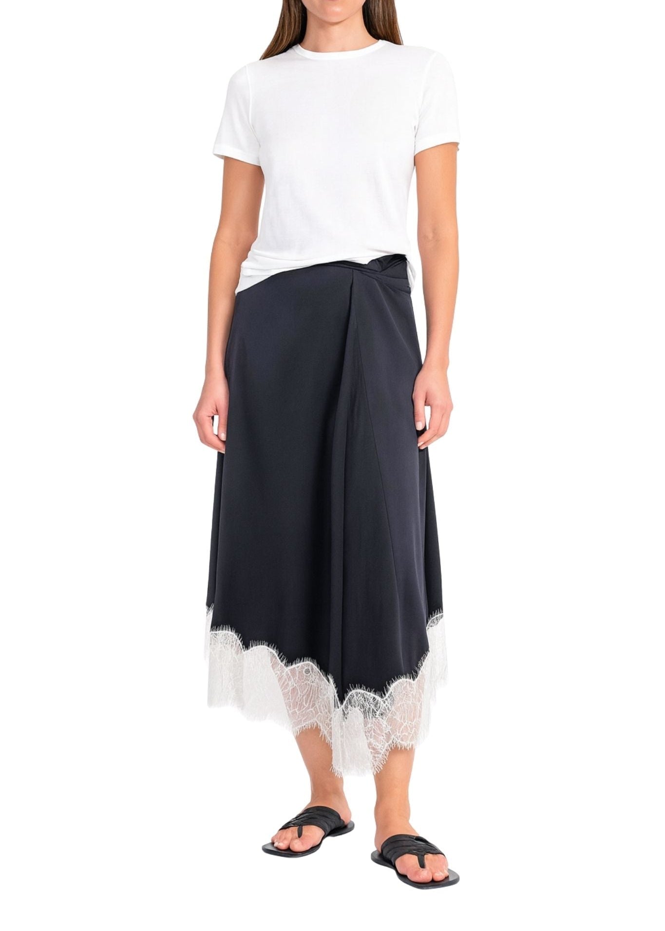 Staud Sonoma Silk Skirt - Vermillion