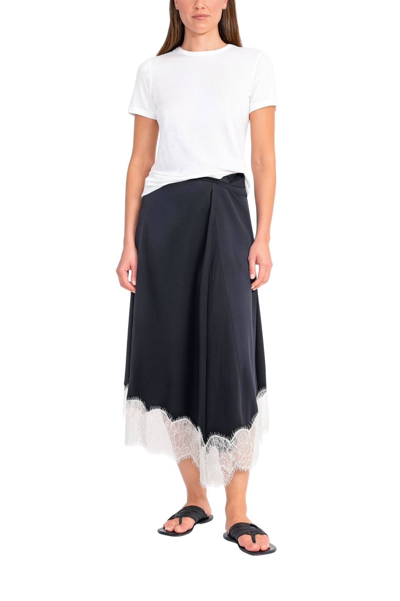 Staud Sonoma Silk Skirt - Vermillion
