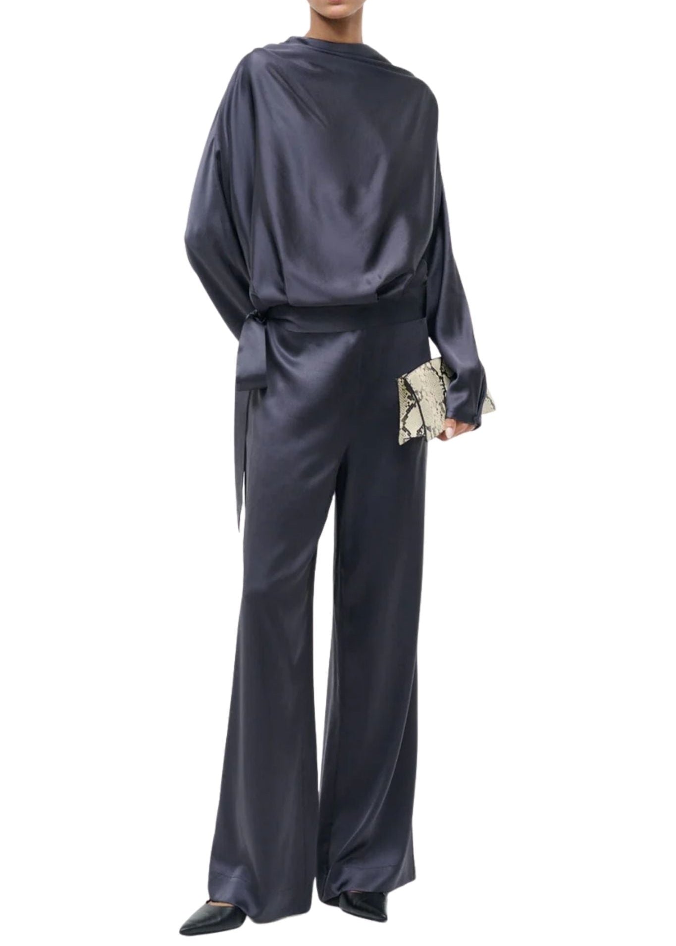 Staud Stroll Silk Pant - Vermillion