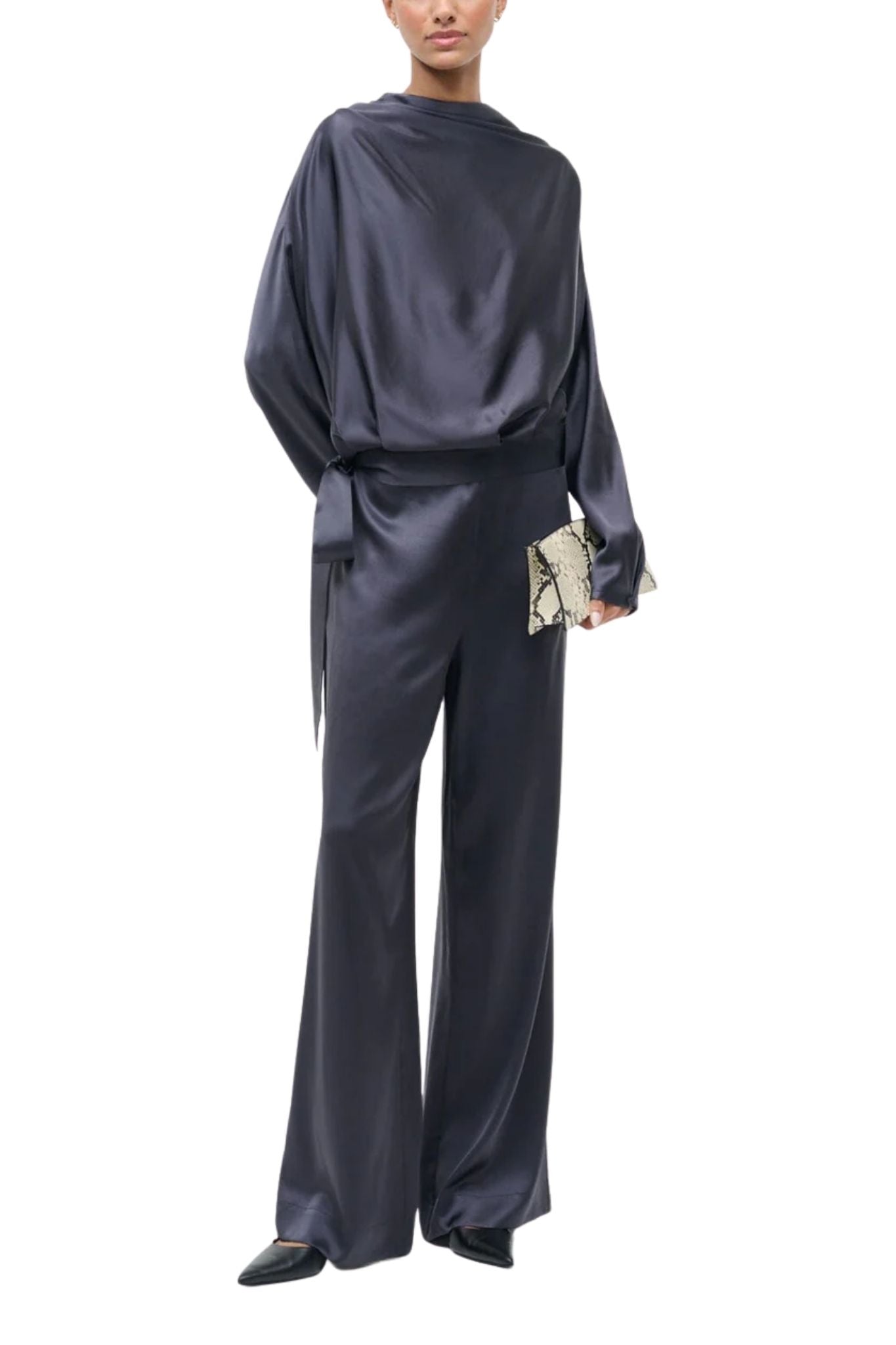 Staud Stroll Silk Pant - Vermillion