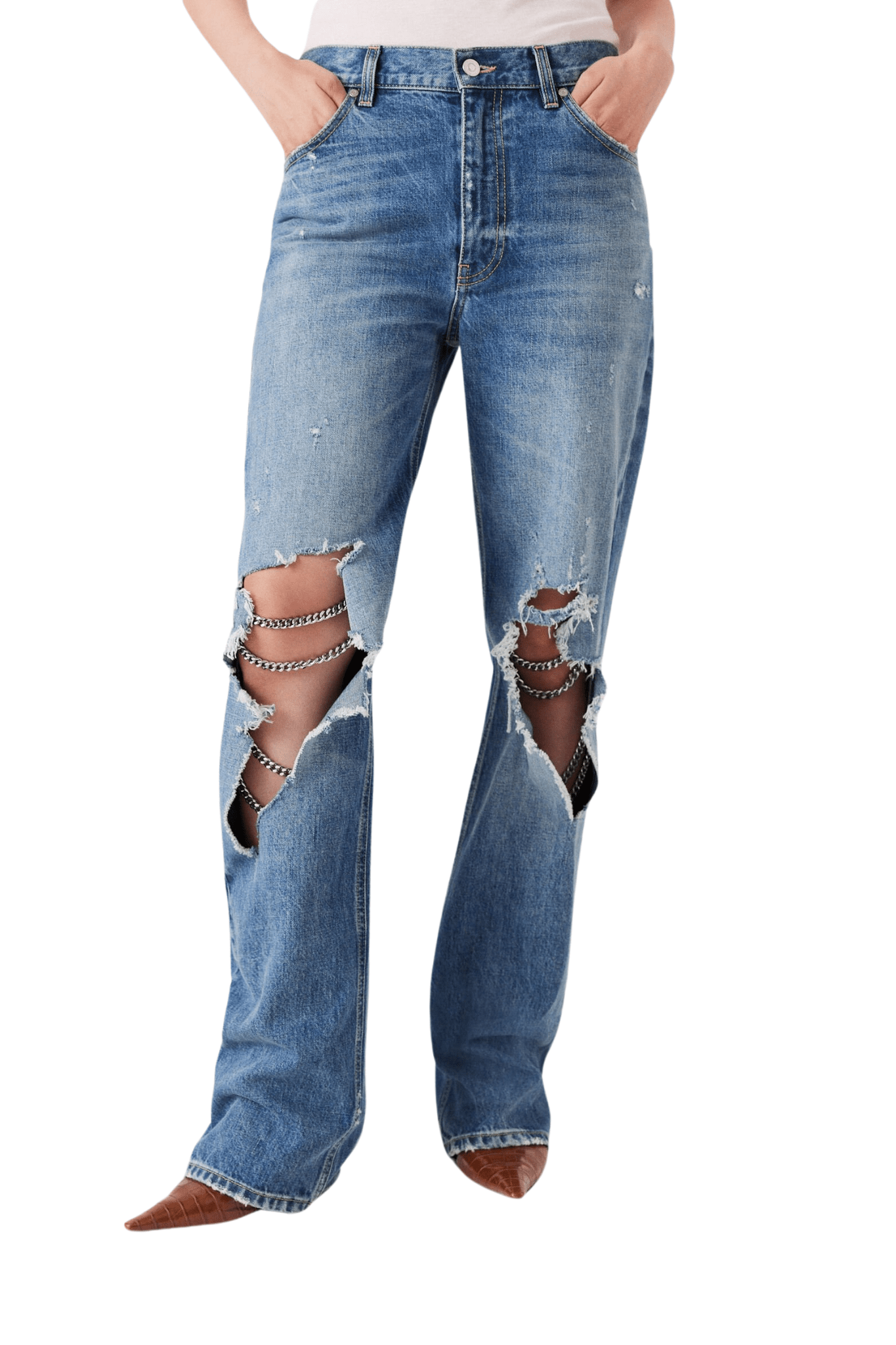 Stella McCartney Knee Chain Detail Jeans - Vermillion