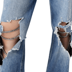 Stella McCartney Knee Chain Detail Jeans - Vermillion