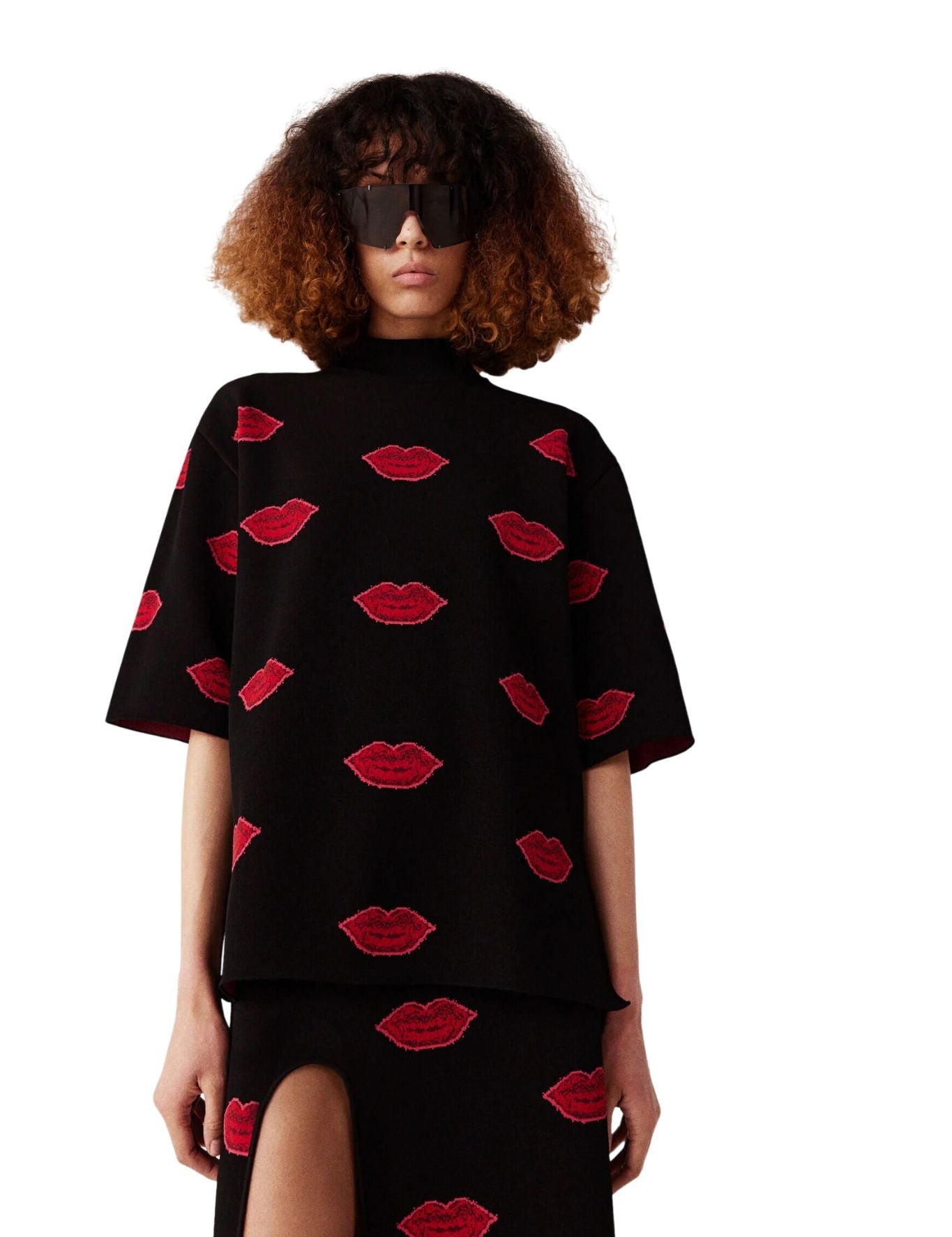 Stella McCartney Lips Jacquard Jumper - Vermillion